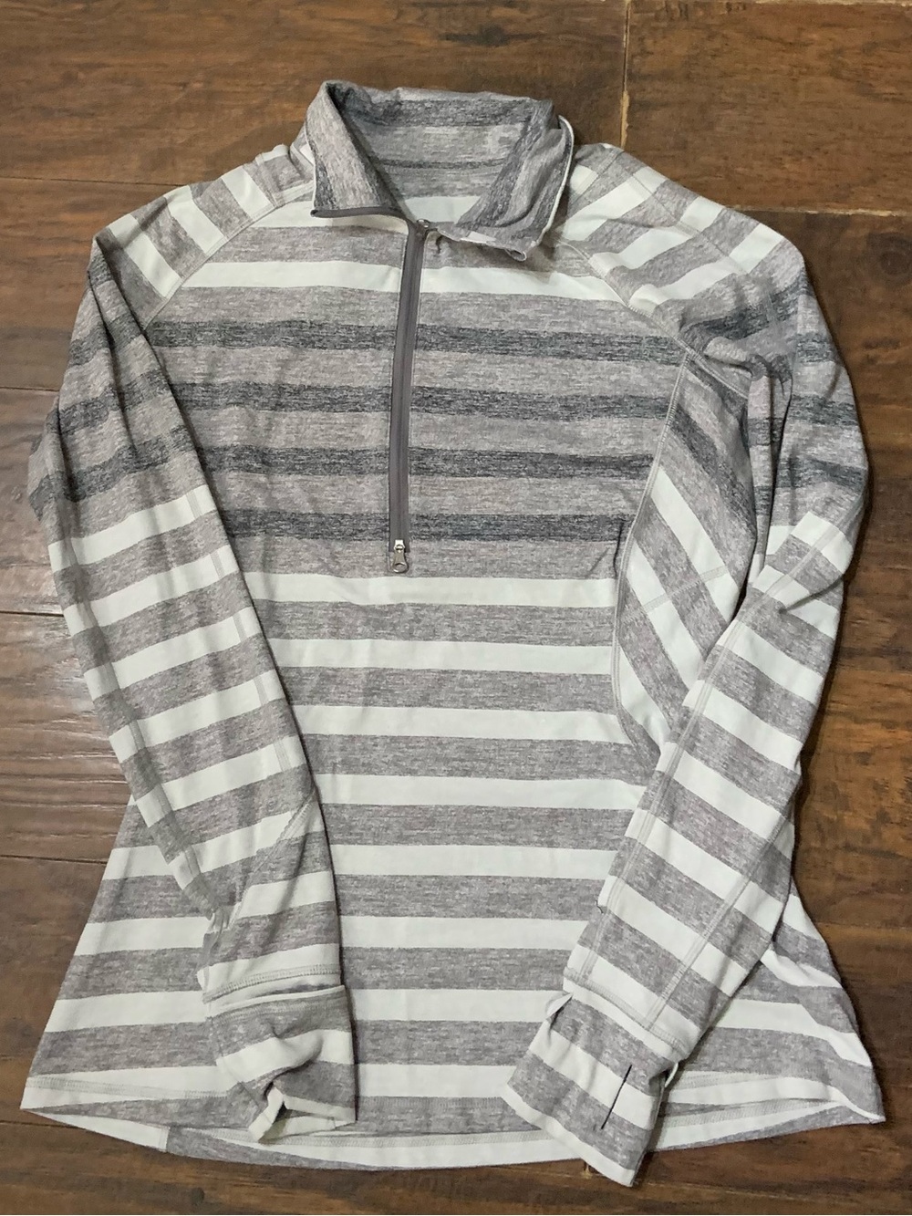 lululemon athletica Striped Half-Zip Pullover - Gray & White